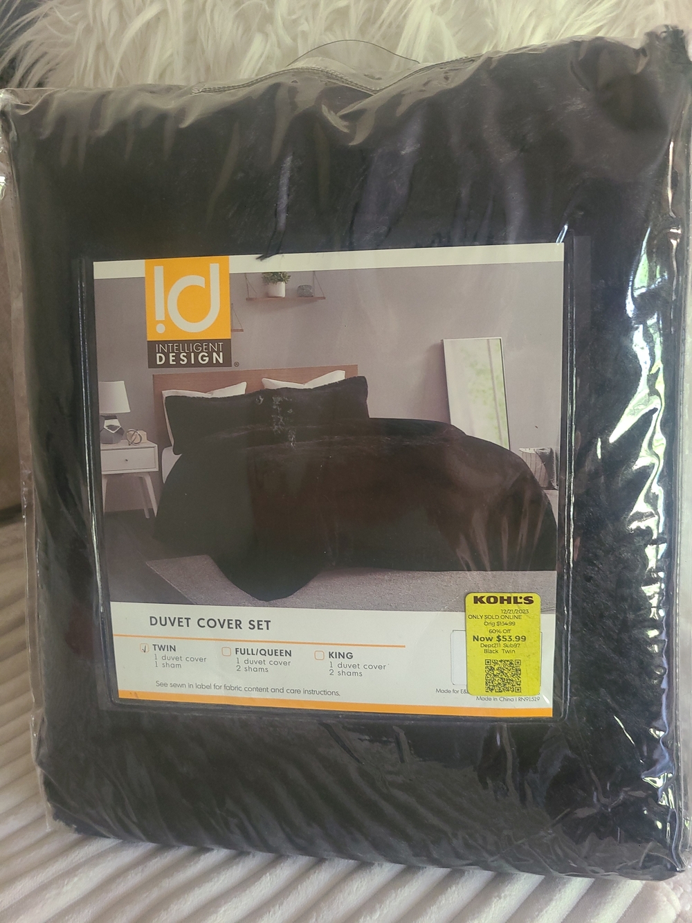 Kohl's Black Duvet Cover Set - Solid Black